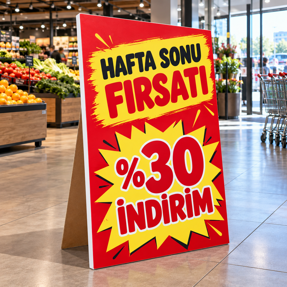 Karton Ayaklı Foreks Kampanya ve İndirim Panosu